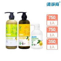 超值三入組【清淨海】檸檬系列環保沐浴組(沐浴乳+洗髮精+洗手乳)