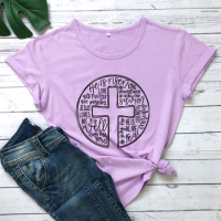 Cross He Is Risen T-shirt Christian Easter Tee Motivationa Shirt Easter Trendy Shirts Women fashion Casual vintage top