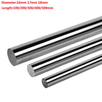 1pcs 16mm 17mm 18mm Linear Shaft Cylinder Chrome Plated Linear Rail Round Rod Optical Axis Length 100-500mm