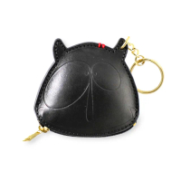 【satana】Leather 真皮小惡魔零錢鑰匙包(黑色)