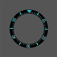40mm Watch Bezel Inset Case Outer Ring Watch Case Ceramic Ring Mouth MOD Light Ice Blue luminous
