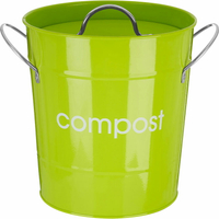 《Premier》雙柄廚餘桶(綠3L) | 回收桶 垃圾桶 收納桶 餿水桶