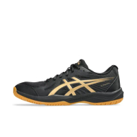 【asics 亞瑟士】Upcourt 6 男 排球鞋 穩定 包覆 回彈 黑 金(1071A104-002)
