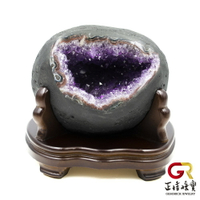 紫水晶 頂級5A紫晶洞 消磁紫水晶 深紫透光晶體 2.0kg｜手工客製木座 正佳珠寶