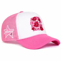 ALUNAR Topi Jaring Bordir Kalcer Skena Style KerenPink Biru Hitam Putih Pria Wanita Topi Trucker Sna