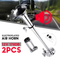 12V 24V Electric Air Horn 17inch 150DB 180 Hertz Car Siren Tone Pump Loud Single Trumpet Compressor for Trucks Car Automobile