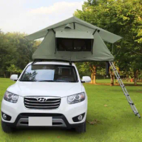 Foldable Canvas suv soft car roof top tent with mattress and ladder