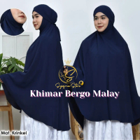Syofrin Store Khimar Bergo Malay Tali Super Jumbo 4XL Non Pet Syar'i Malay Crinkle Airflow Premium J
