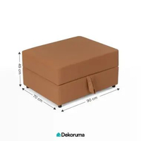 Dekoruma MICHI Sofa Dudukan Kulit / Sofa Keluarga Kulit / Sofa Santai Kulit - Saddle Stool
