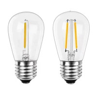 S14 plastik Led Bulb E27/E26 3V 120V putih hangat 2W 1W mentol lampu Shatterproof untuk String Light