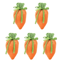 5pcs Carrot Candy Bag Easter Treat Bags Gift Wrapper for Easter Christmas Party Favor Baking Packing Bag