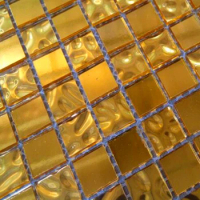 Acid Alkali Resistant Imitate Gold Foil Mirror Glass Mosaic Tile,Temple roof Pool Bathroom Wall Cover Sticker Ceiling Floor Tile