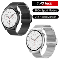 Music Smart Watch 1.43 Inch Display Bluetooth Call IP67 Waterproof Watch for Cubot Phone KingKong 5 Pro ASUS ROG Phone 5S 5 S