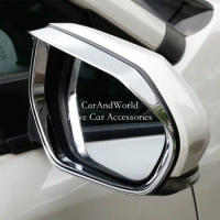 For Toyota Sienta 2015-2020 ABS Chrome/Carbon fibre Car Side Door rearview mirror rain eyebrow Cover Trim Accessories 2pcs