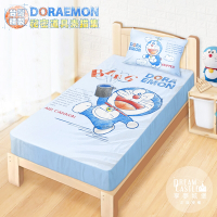 享夢城堡 單人床包枕套3.5x6.2二件組-哆啦A夢DORAEMON 祕密道具素描集-藍