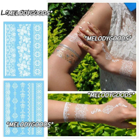 Miếng Dán Henna Dùng Một Lần, MELODG, Miếng Dán Hình Xăm Tiệc Cưới, Hình Xăm Tạmời, Nghệ Thuật Cơể M