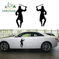 EARLFAMILY 58cm X 29cm 2x Girl Pirate (one for Each Side) Car Sticker for Cars Side Truck Window Auto SUV Door Kayak Vinyl Decal