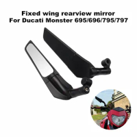 Suitable for Ducati Monsters 696, 695, 796, 795, 797, 821, M400 Motorcycle Universal Fixed Wing Rearview Mirror Side Mirror