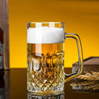 BerkahMall Jakarta TREDO Gelas Bir Diamond Pattern Sodium Calcium Beer Glass 500ml - T581