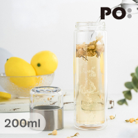 【PO:Selected】丹麥攜帶式雙層玻璃泡茶杯200ml (Crystal)