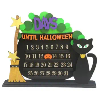 2023 Halloween Advent Calendars Kids Advent Calendar With Cat Broom Countdown Ornament Calendar Ornament For Kids Cute Desktop