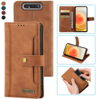 For Samsung Galaxy A80 Case Notebook Style Card Case Leather Wallet Flip Cover For Samsung Galaxy A90 4G Luxury Cover Stand Card