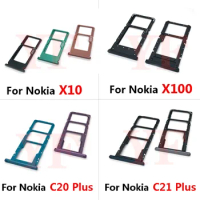 10PCS For Nokia C20 Plus C21 Plus X5 X10 X20 X100 SIM Card Tray Slot Holder Adapter Socket Repair Parts