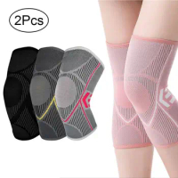 1Pair Nylon Sports Knee Brace Support Silicone Non-slip Compression Leg Sleeves Warm Knee Pad for Cycling Running Yoga Fitness