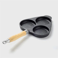 Egg hamburger Mould non stick pan cast iron wok pots and pans Cast iron three hole egg frying pan Deep fried egg dumpling pot