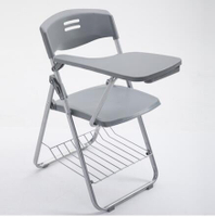 摺疊培訓椅帶桌板會議凳子學生教學培訓機構帶寫字板塑料鋼架一體 交換禮物