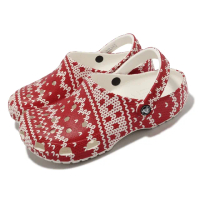 【Crocs】洞洞鞋 Classic Holiday Sweater Clog 紅 男女鞋 毛衣 克駱格 卡駱馳(20923790H)