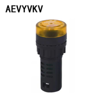AD16-22SM 12V 24V 110V 220V 380V 22mm Flash Signal Light Red LED Active Buzzer Beep Alarm Indicator Red Green Yellow