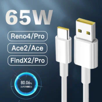 6.5A SUPERVOOC Fast Charging Type-C Cable For OPPO Find X2 Pro Reno 4 Ace Realme X50 Pro RX17 OnePlus Nord 8 Pro 8T 7 Pro 7T 6T