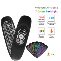 C120 Air Mouse 2.4G RF Remote Control Colorful Light Wireless Keyboard for Android Smart TV Box Projector PC