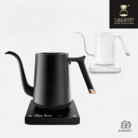 【TIMEMORE 泰摩】魚Smart電子溫控手沖壺-600ml細口-黑(最強C/P值專業手沖咖啡溫控壺)