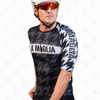 Brazil La Maglia Cycling Jersey Clothing Summer Men's Bicycle Stripes Fabric Elbow Short Sleeve Cycle MTB Ropa Ciclismo Maillot