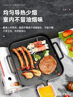 韓式麥飯石燒烤盤家用不粘無煙烤肉鍋電磁爐烤盤商用鐵板燒烤肉盤 【摩可美家】