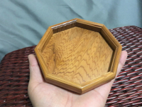日本中古名木屋久杉厚胎實木八角壺承 茶托杯托