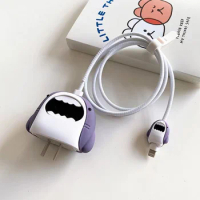 Shark Cartoon Cable Winder Protector Set for Apple 18W 20W Charger Case for Iphone 12 11pro Max Data Line Spring Rope Twine Cute
