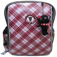 【UnMe】後背書包可A4資料夾護脊透氣超輕防水特多龍格子台灣製造品質保證附品牌貓吊飾低幼年級適用