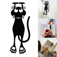 Kawaii Black Cat Bookmarks for Books 3D Plastic Stereo Animal Book Mark for Student Teacher's Gifts Creative Stationery