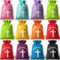 Supervitae 30 Pcs Religious Gift Bags with Drawstring Small Christian Candy Gift Bags 4 x 6 Inch Bur