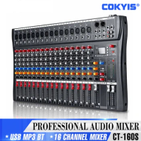 16 Channel Music Mixing Console Power Mixer Audio Mixer with USB and 48V Phantom Power CT-160S