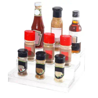 Kitchen Counter Space Saver Jar Holder for Spices Space-saving Transparent Acrylic Spice Rack Organize Kitchen with A for Tidy