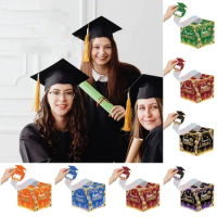 Graduate Money Box Cash Gift Pull Cash Gift Box Black Money Clip Cash &amp; Pull Out Card DIY Set Surprise Graduate Gift Box