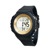 【JAGA 捷卡】M1235-A 黑金高貴配色潮流多功能手錶