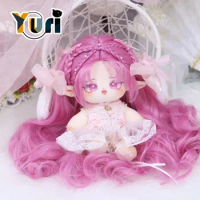 Original Lolita Pink Soft Silk Wig Girl Plush 20cm Doll Body Toy Game Cosplay Anime Bag Accessories Decor Cute C PDD
