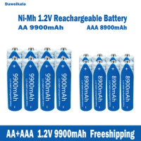 Wholesale nickel hydrogen AA+AAA1.2V rechargeable batteries, large capacity 9900mAh KTV microphones and toy batteries