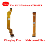 Original For ASUS Zenfone 9 ZS696KS USB Charging Port Dock Tail Plug Board FPC Mainboard Display LCD Flex Cable Repair Parts