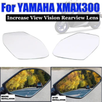 Motorcycle Convex Mirror Lens XMAX Increase View Vision Rearview Lens Side Mirrors For YAMAHA XMAX X-MAX 300 XMAX300 Accessories